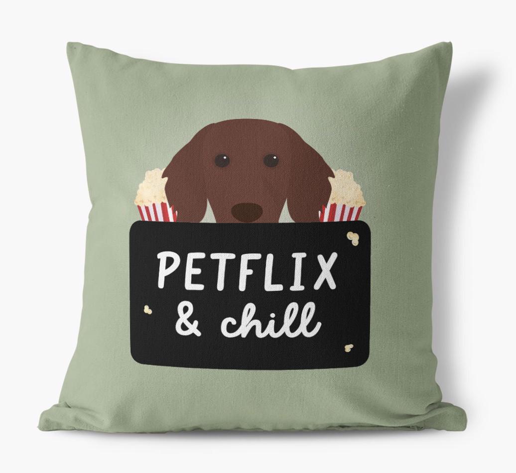 Petflix & Chill: Personalized {breedFullName} Canvas Pillow