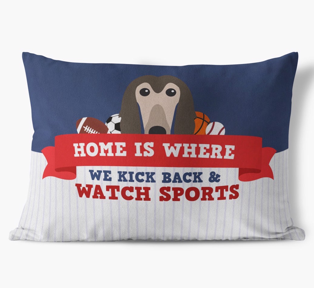 Watching Sports: Personalised {breedFullName} Cushion