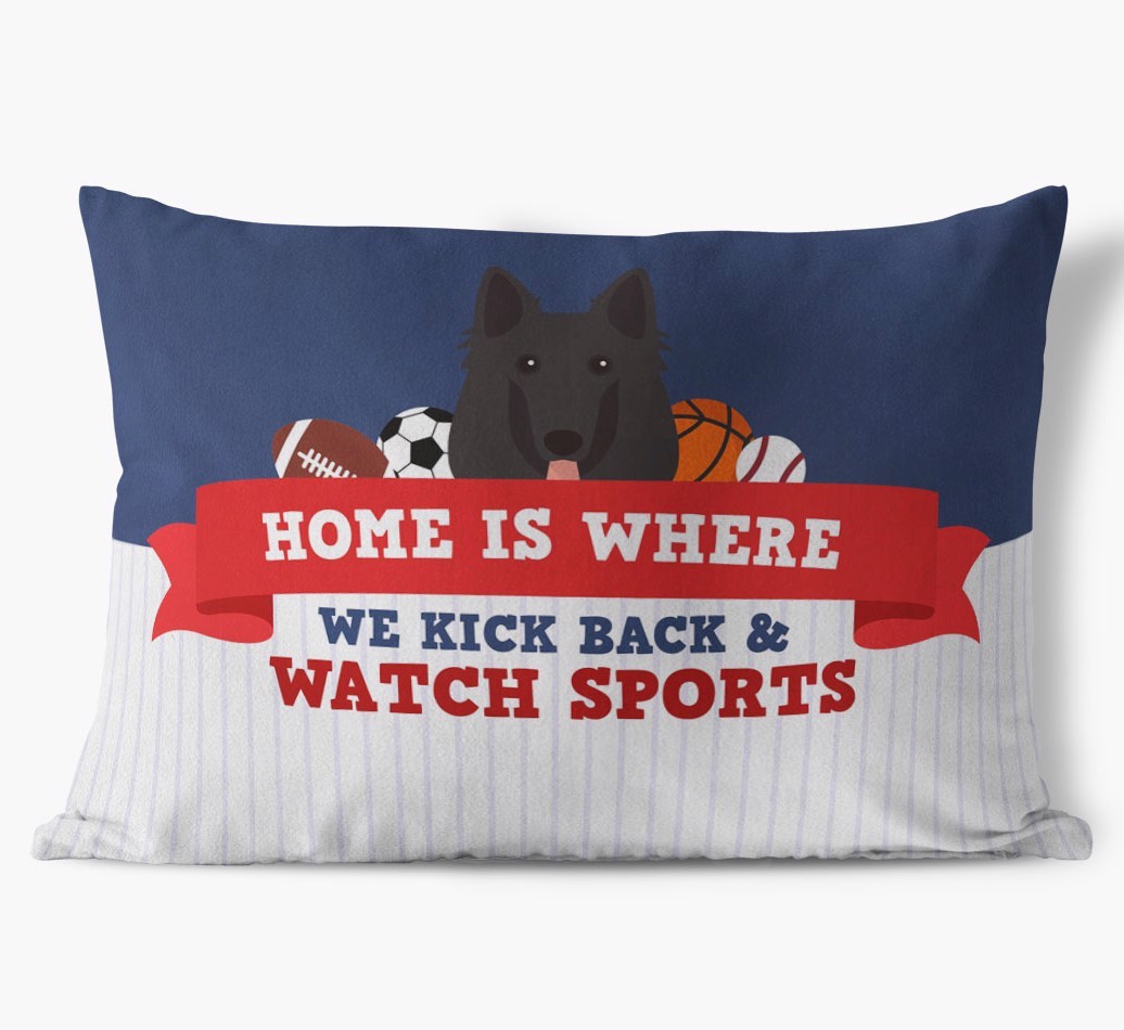 Watching Sports: Personalised {breedFullName} Cushion