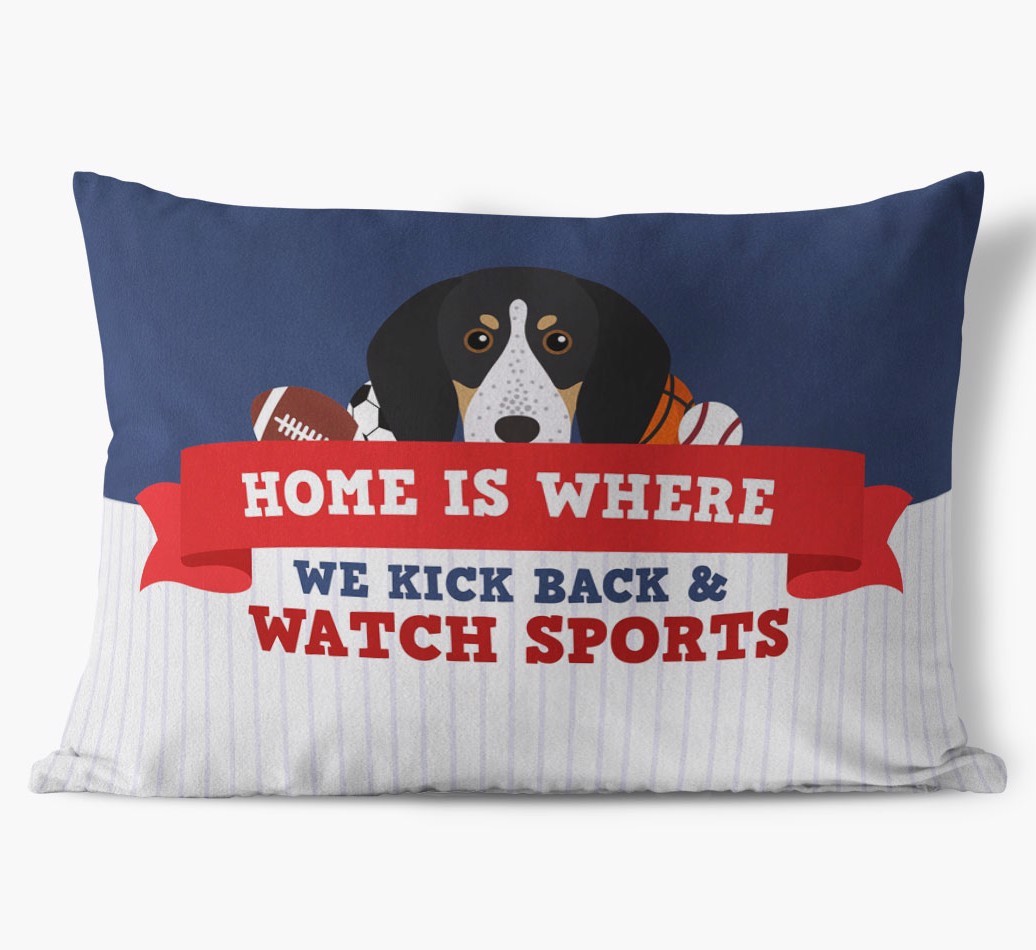 Watching Sports: Personalised {breedFullName} Cushion