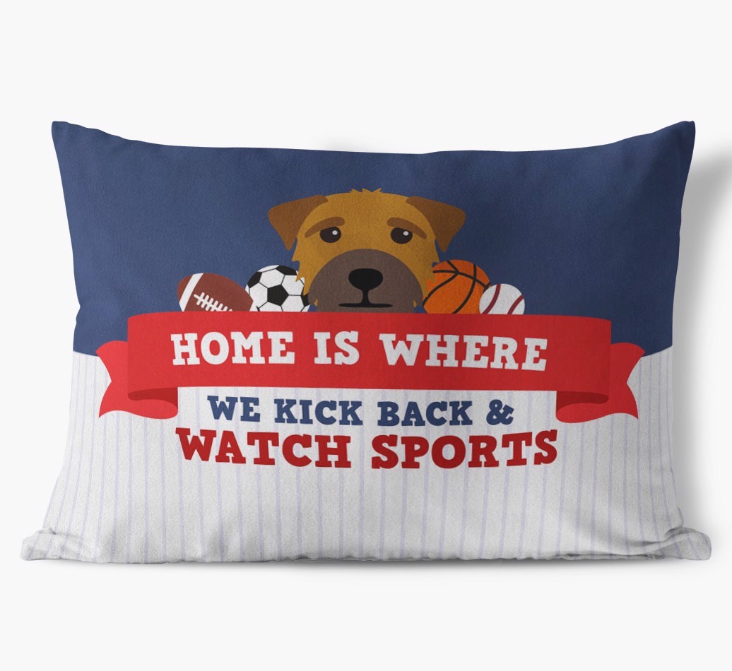 Watching Sports: Personalised {breedFullName} Cushion