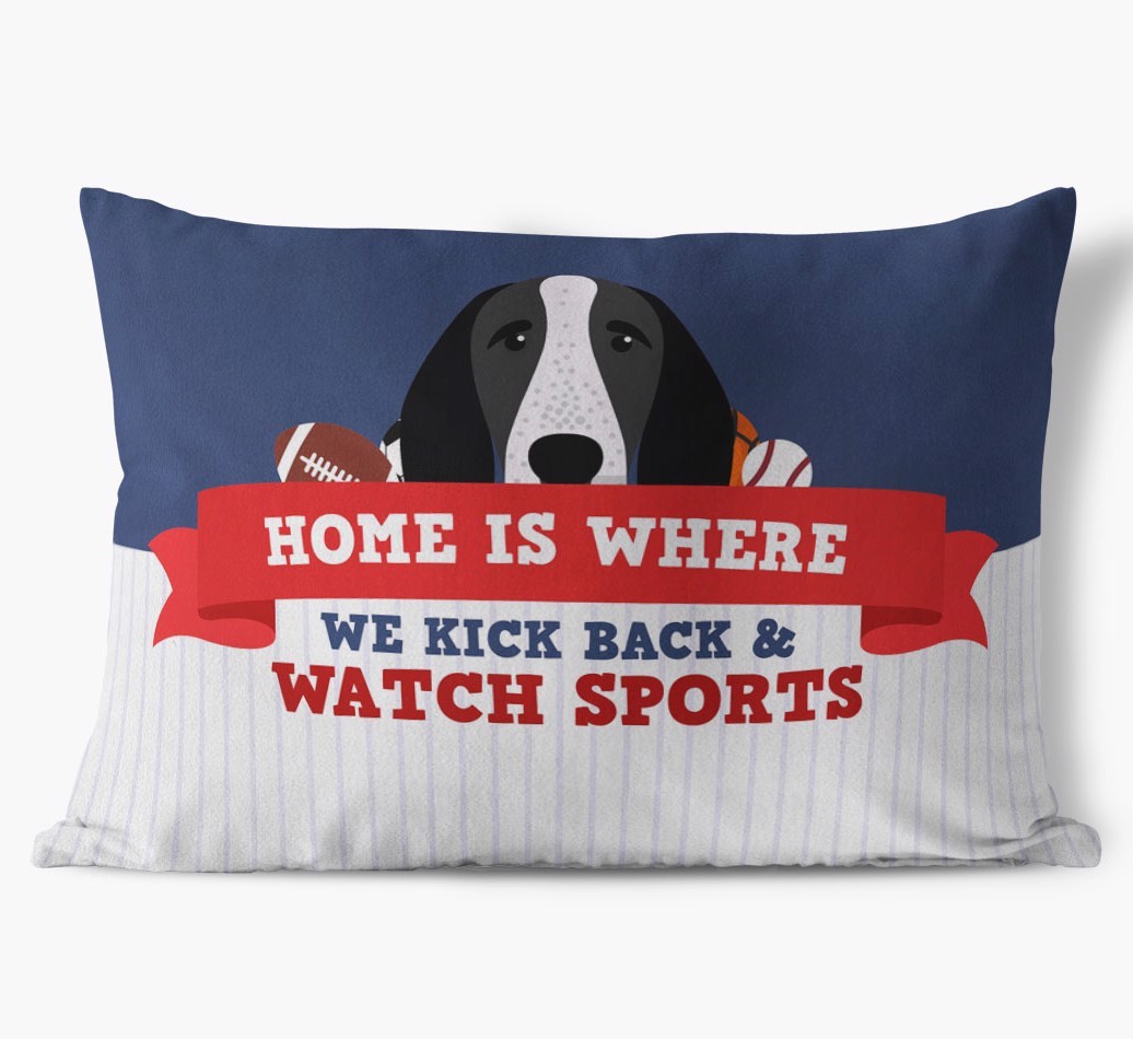 Watching Sports: Personalised {breedFullName} Cushion
