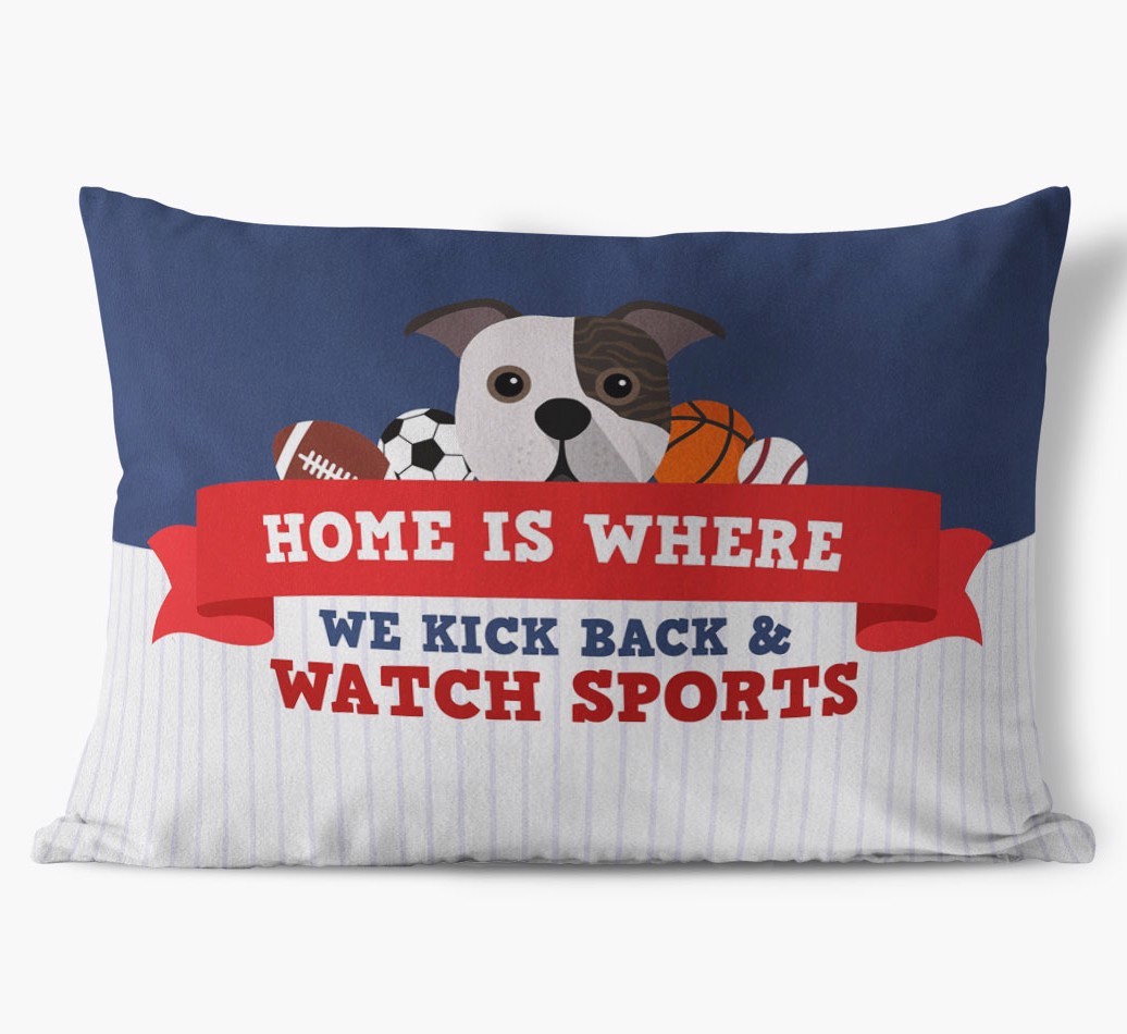 Watching Sports: Personalised {breedFullName} Cushion