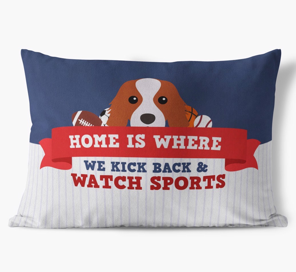 Watching Sports: Personalised {breedFullName} Cushion