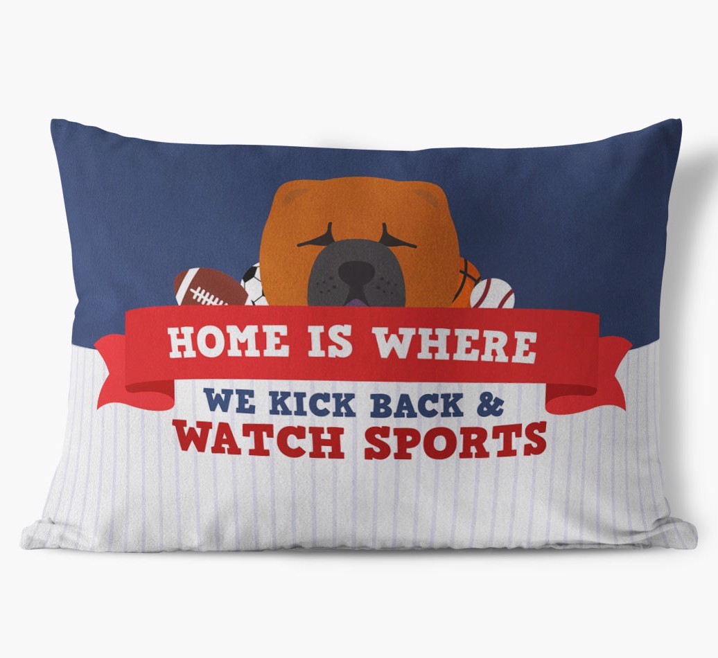 Watching Sports: Personalised {breedFullName} Cushion