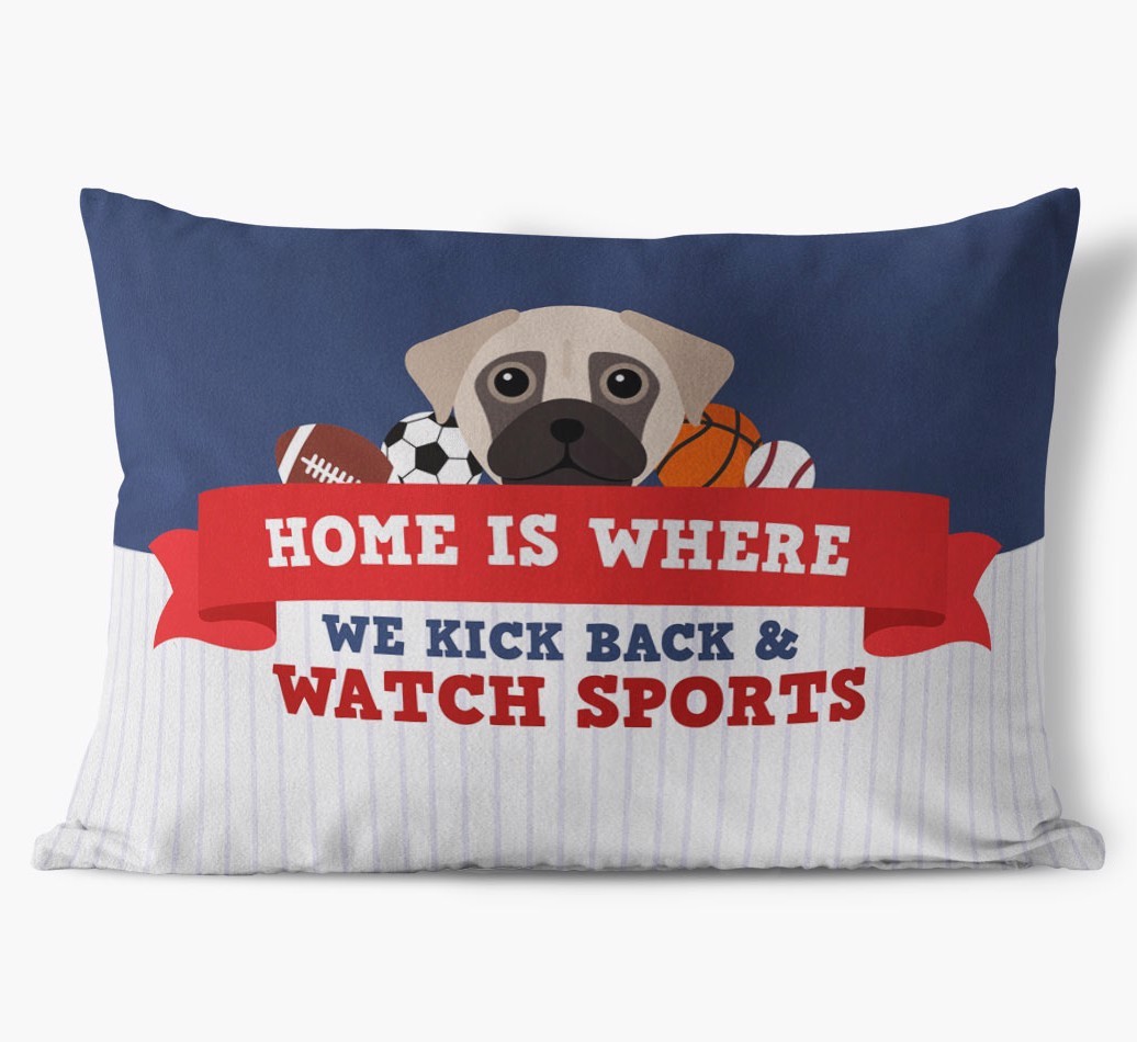 Watching Sports: Personalised {breedFullName} Cushion