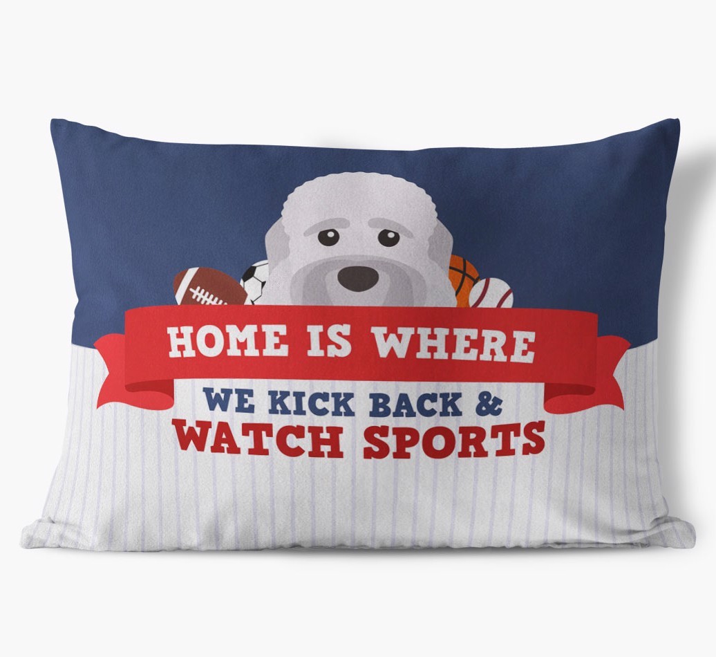 Watching Sports: Personalised {breedFullName} Cushion