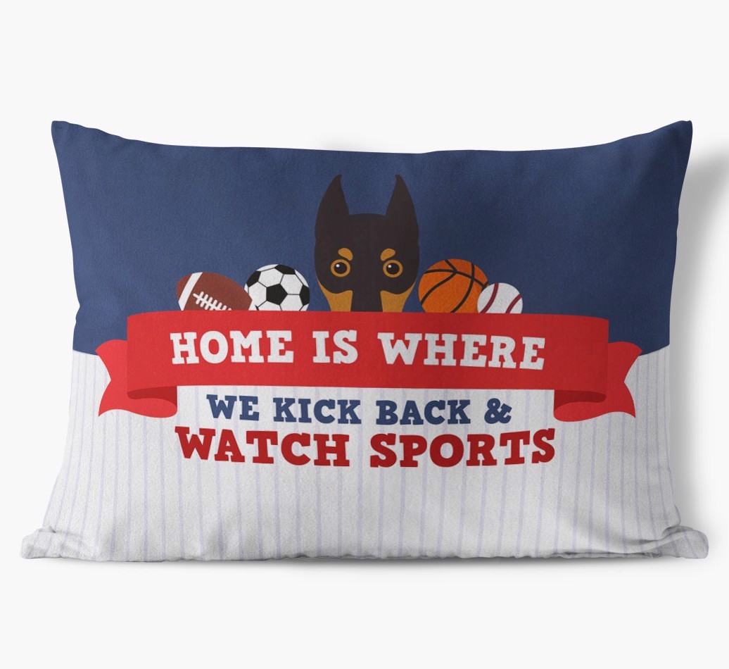 Watching Sports: Personalised {breedFullName} Cushion