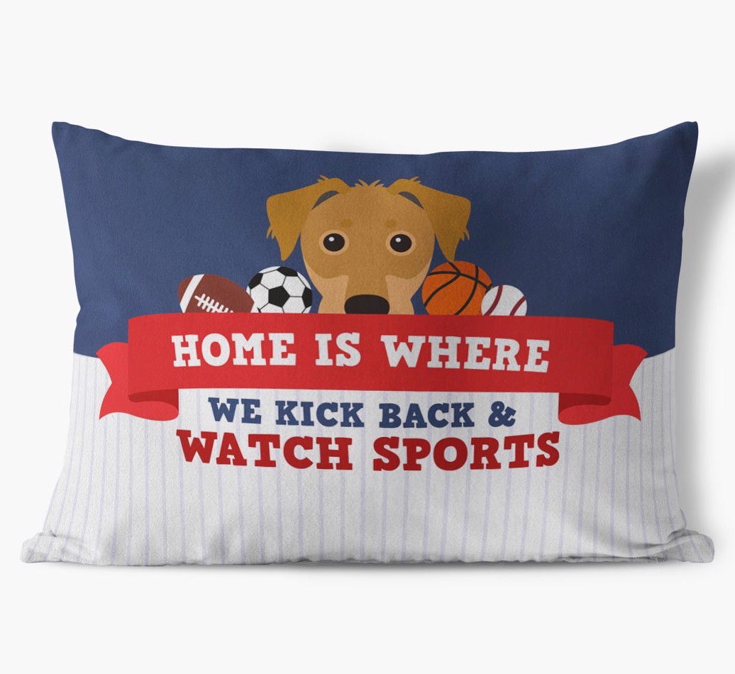 Watching Sports: Personalised {breedFullName} Cushion