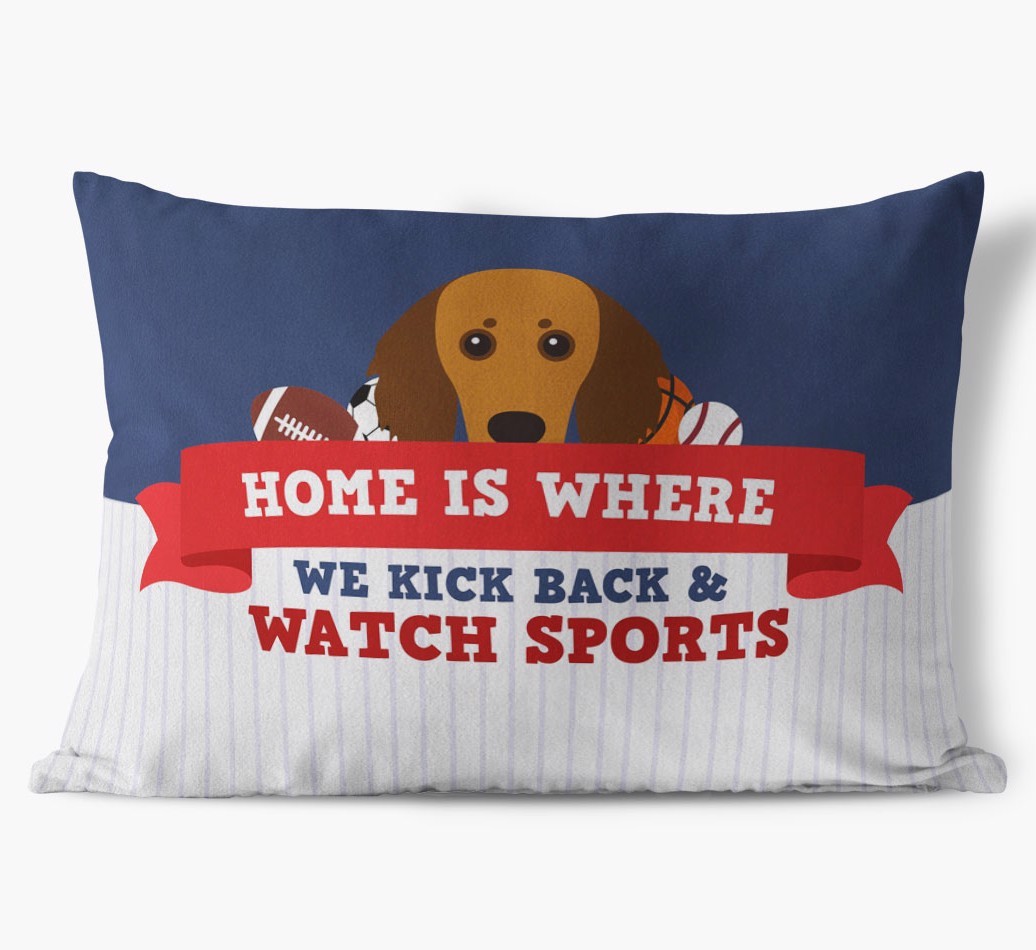 Watching Sports: Personalised {breedFullName} Cushion