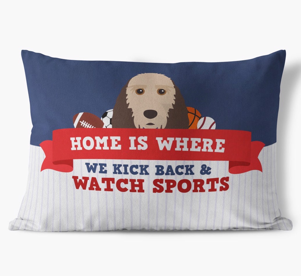 Watching Sports: Personalised {breedFullName} Cushion