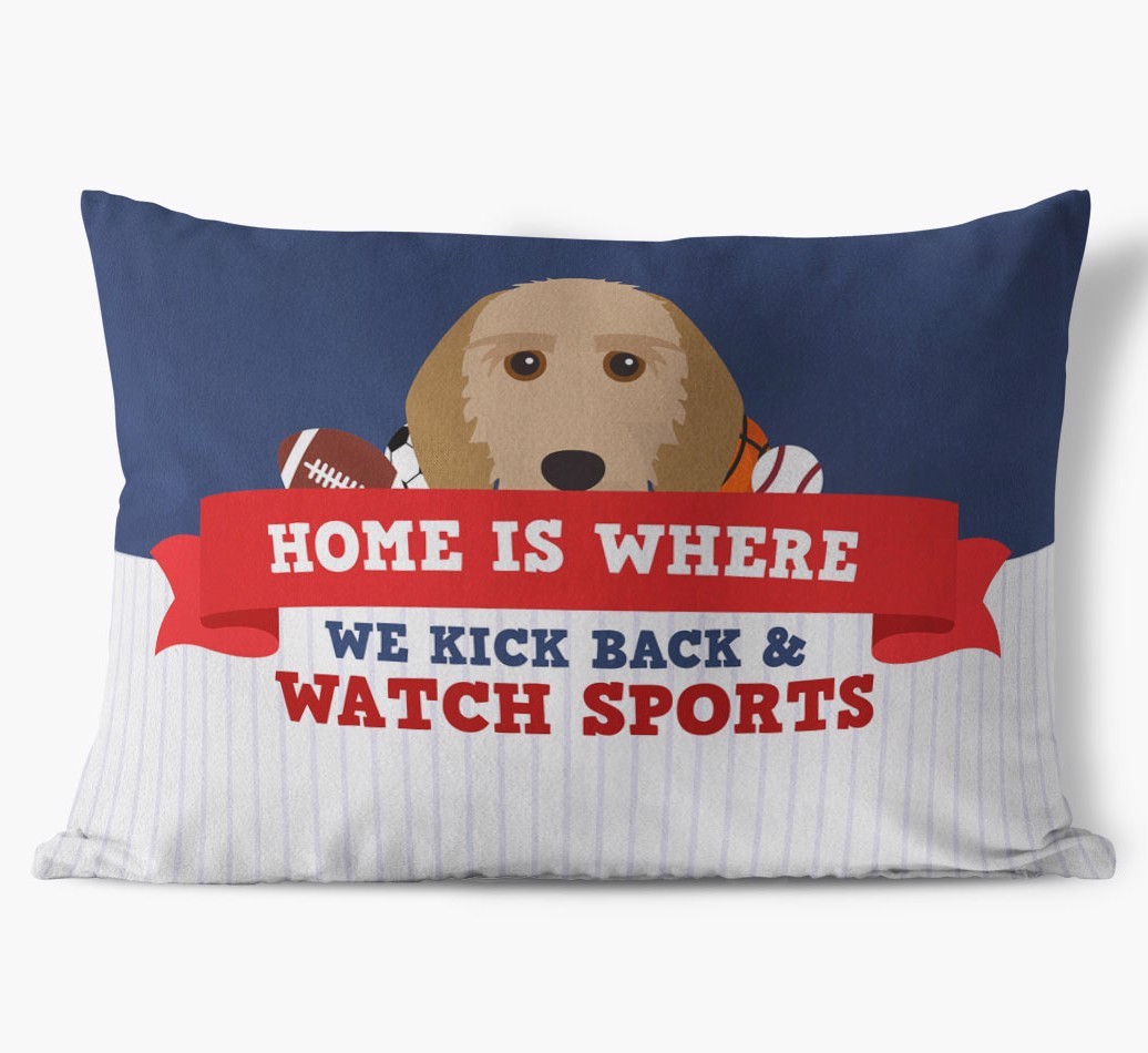 Watching Sports: Personalised {breedFullName} Cushion