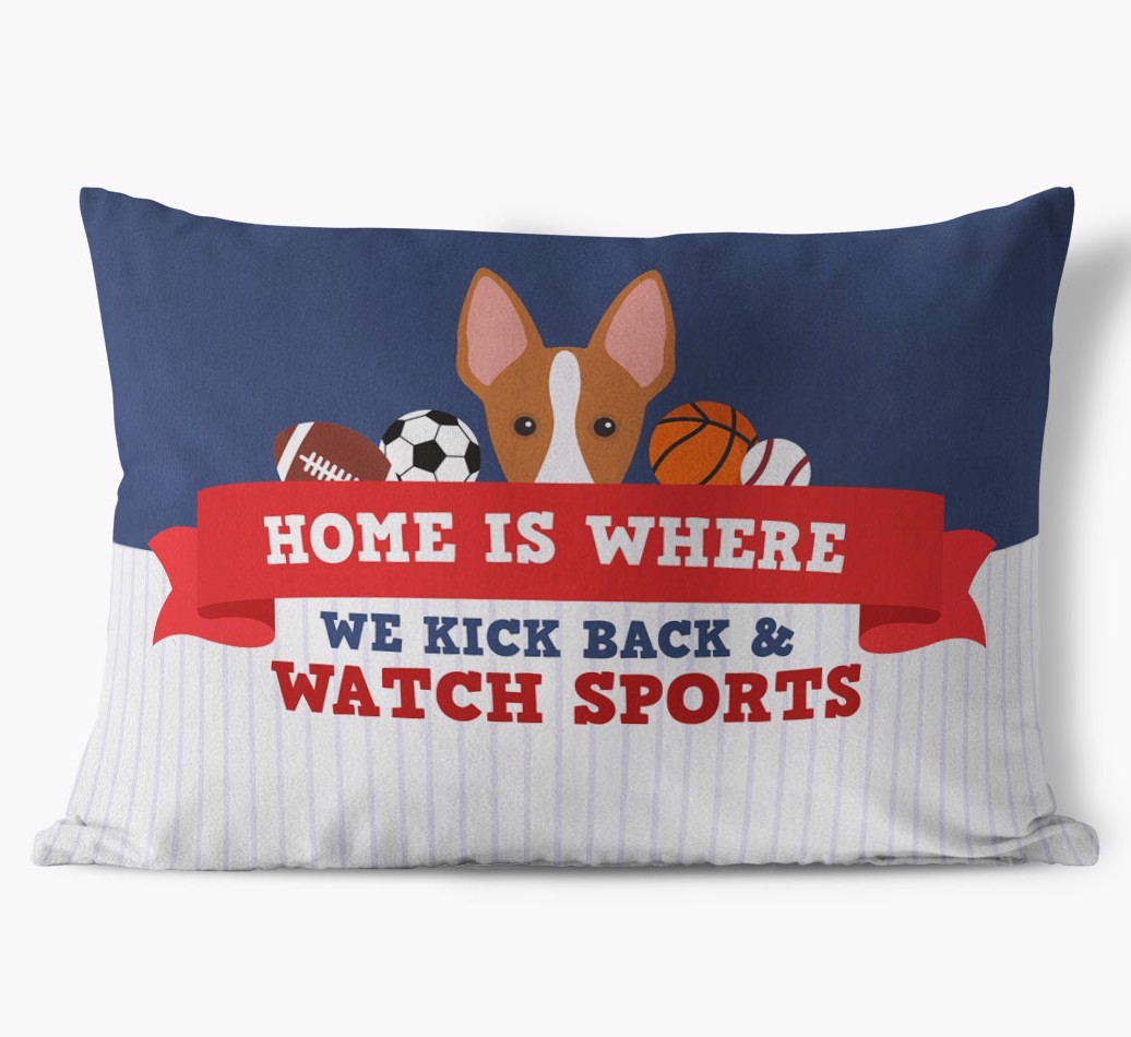 Watching Sports: Personalised {breedFullName} Cushion