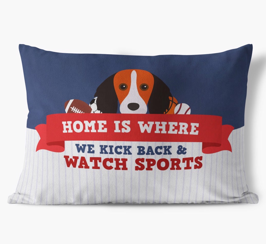 Watching Sports: Personalised {breedFullName} Cushion