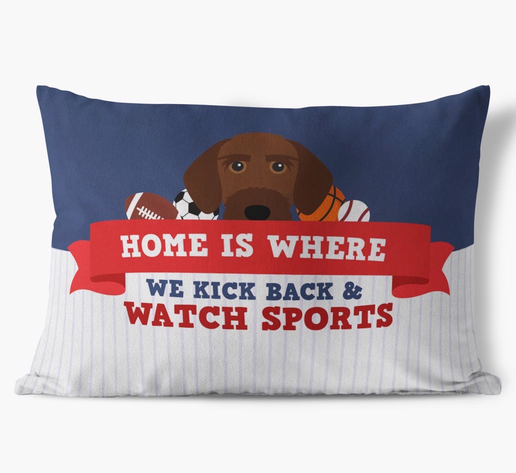 Watching Sports: Personalised {breedFullName} Cushion