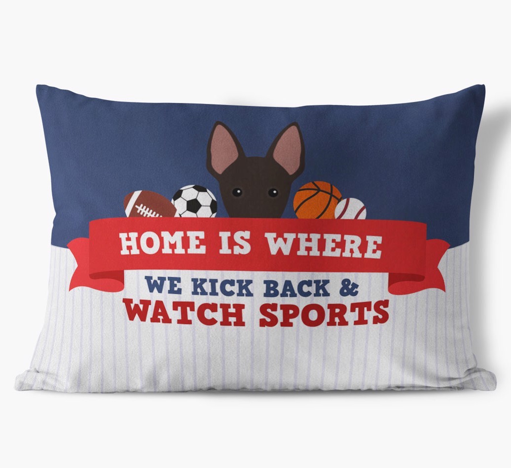 Watching Sports: Personalised {breedFullName} Cushion