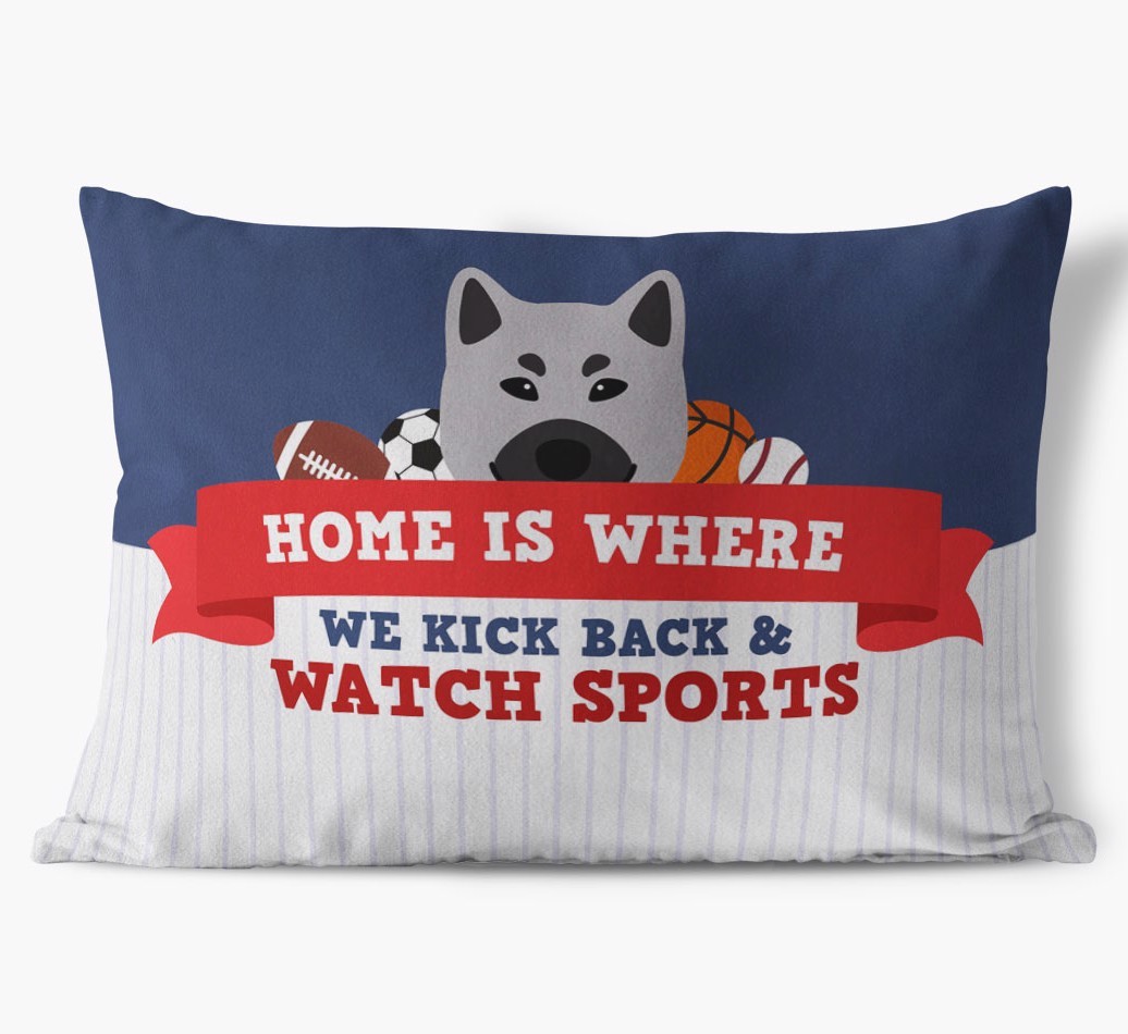 Watching Sports: Personalised {breedFullName} Cushion