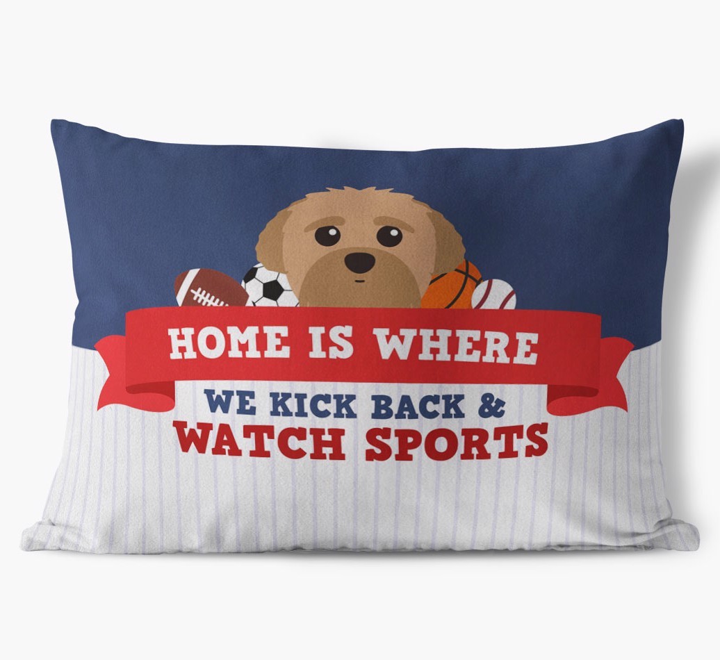 Watching Sports: Personalised {breedFullName} Cushion