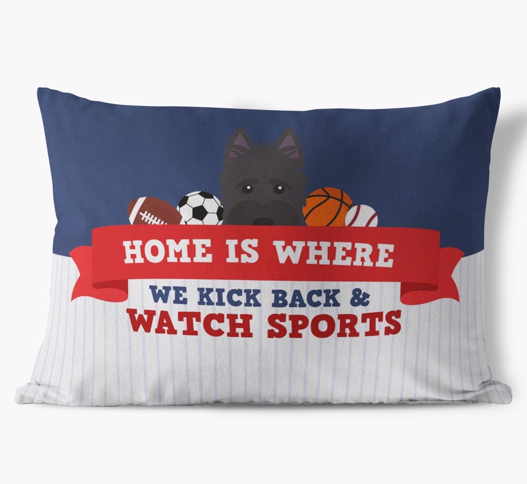 Watching Sports: Personalised {breedFullName} Cushion