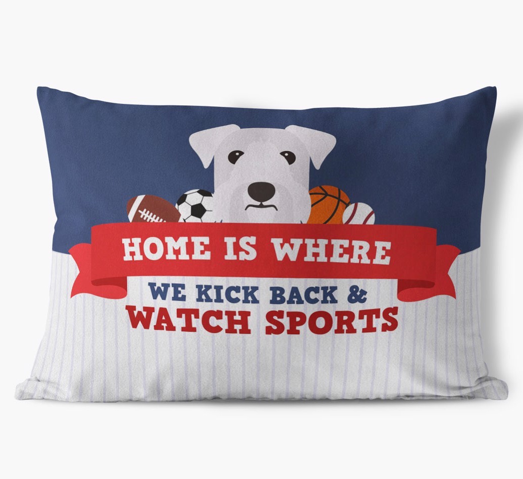 Watching Sports: Personalised {breedFullName} Cushion