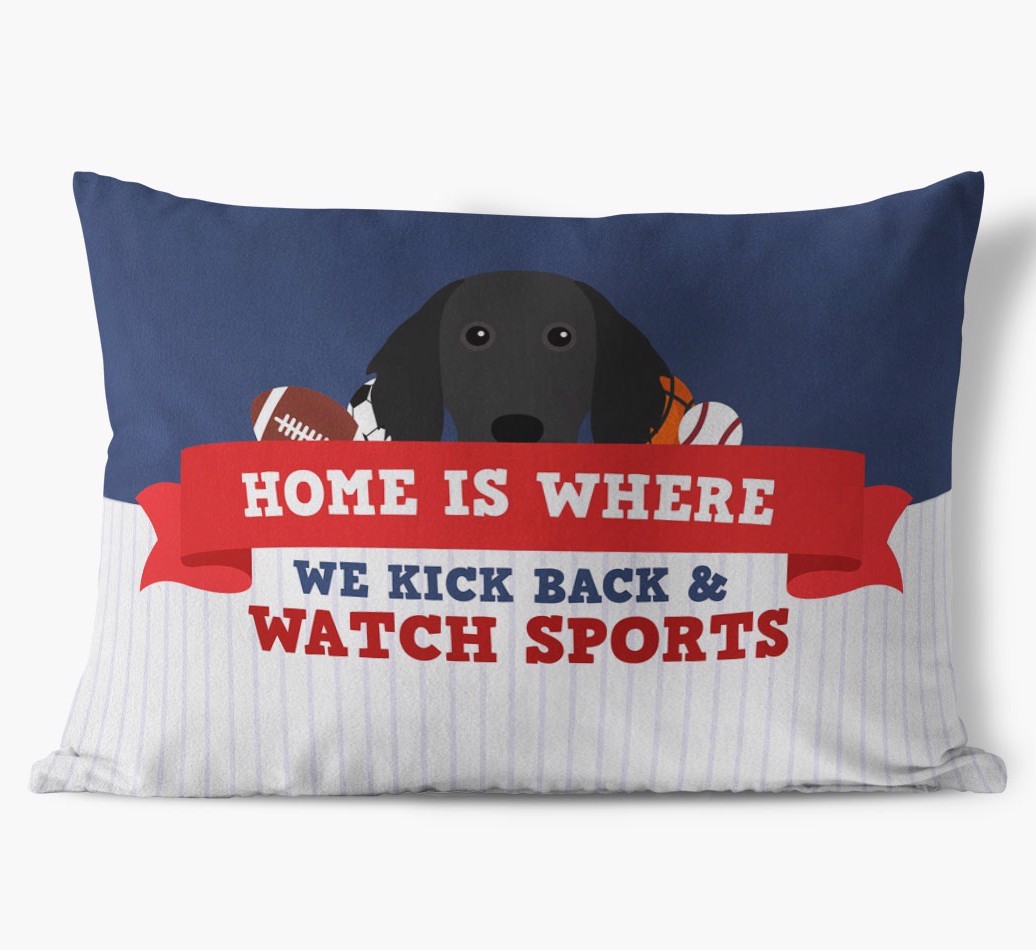 Watching Sports: Personalised {breedFullName} Cushion