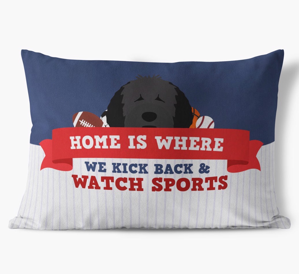 Watching Sports: Personalised {breedFullName} Cushion