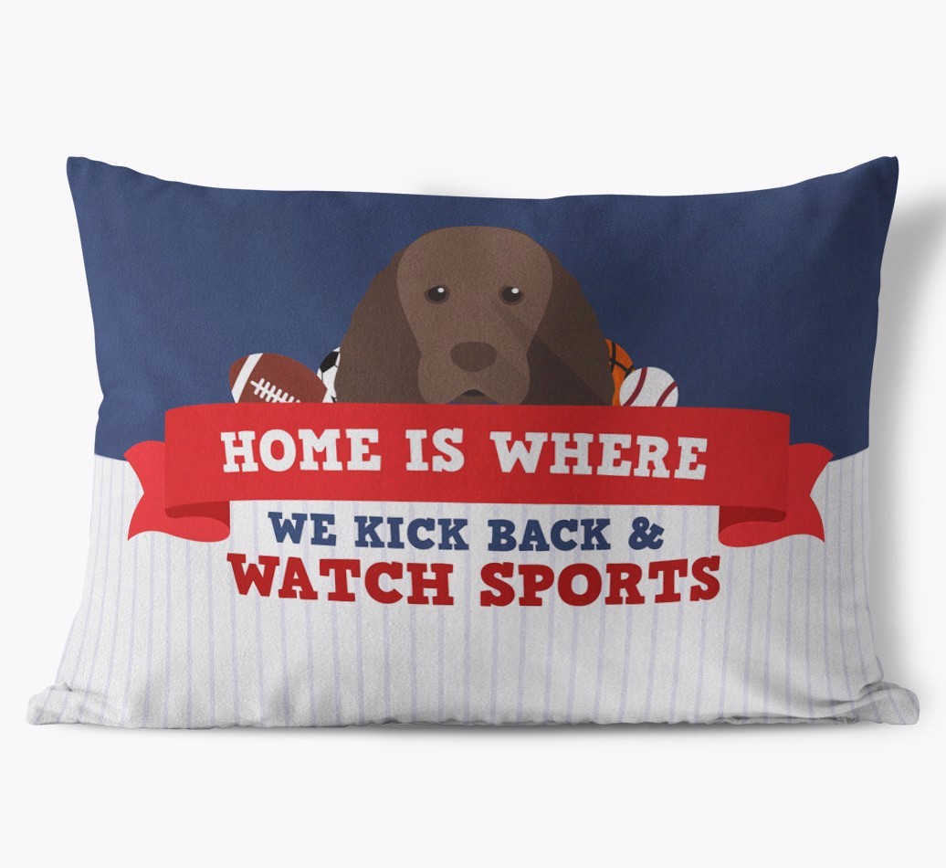 Watching Sports: Personalised {breedFullName} Cushion