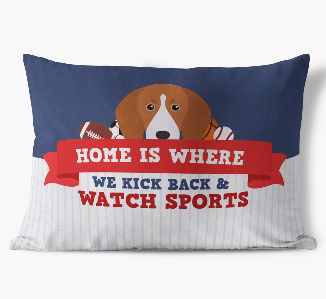 Watching Sports: Personalised {breedFullName} Cushion