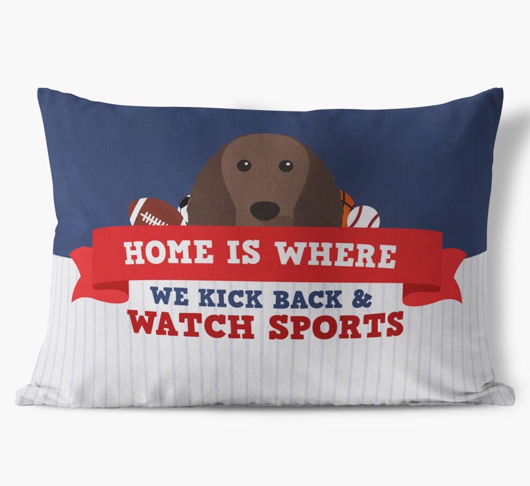 Watching Sports: Personalized {breedFullName} Soft Touch Pillow