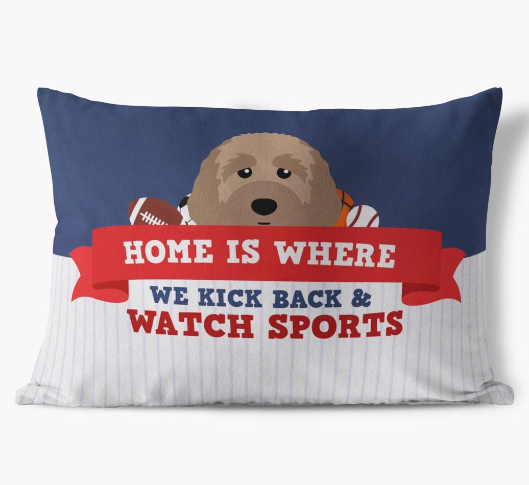 Watching Sports: Personalized {breedFullName} Soft Touch Pillow