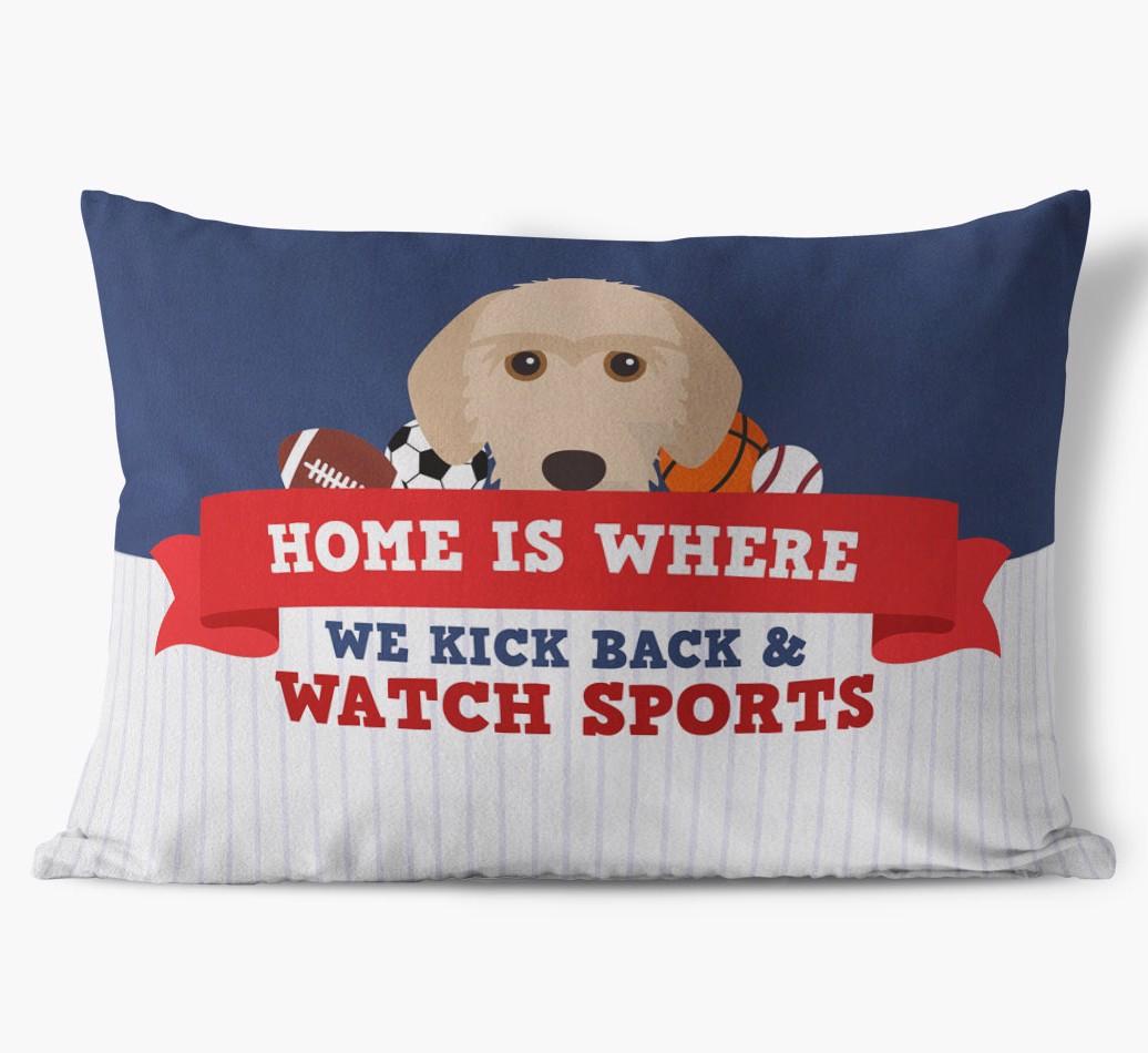 Watching Sports: Personalized {breedFullName} Soft Touch Pillow
