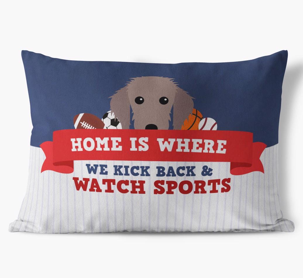 Watching Sports: Personalized {breedFullName} Soft Touch Pillow