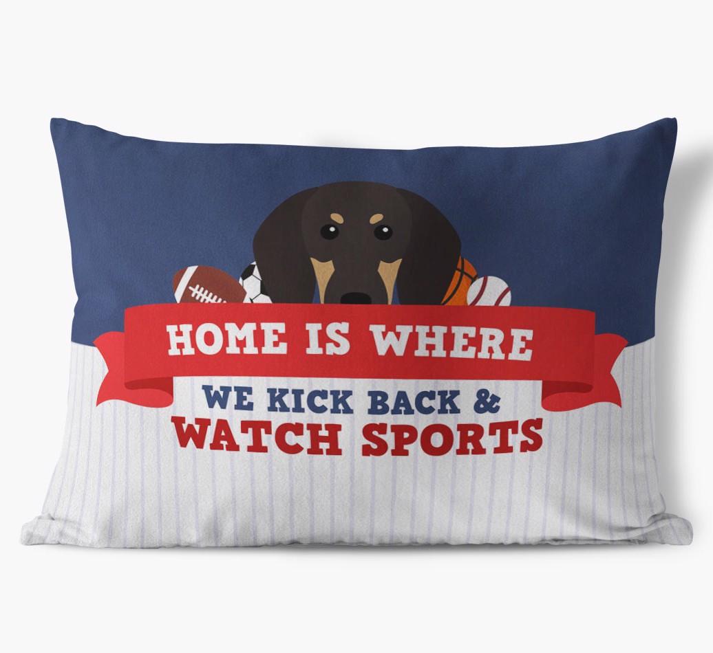 Watching Sports: Personalized {breedFullName} Soft Touch Pillow