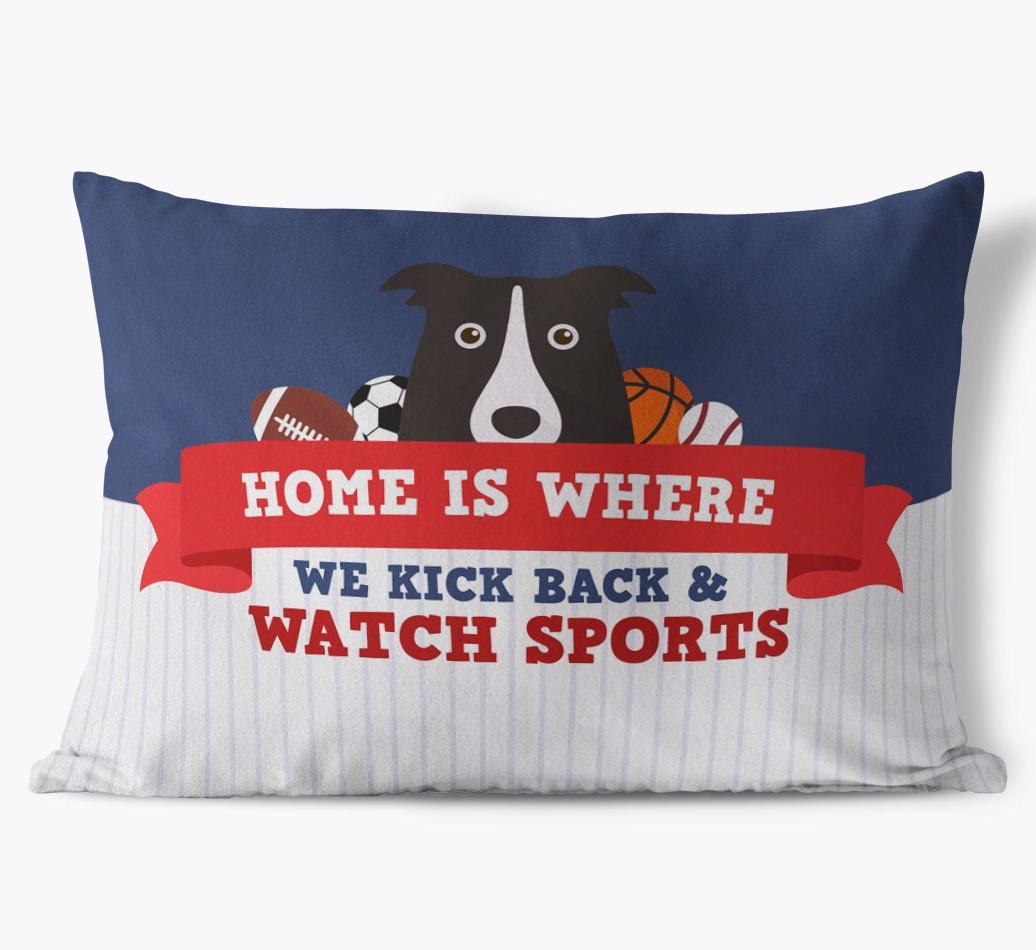 Watching Sports: Personalized {breedFullName} Soft Touch Pillow
