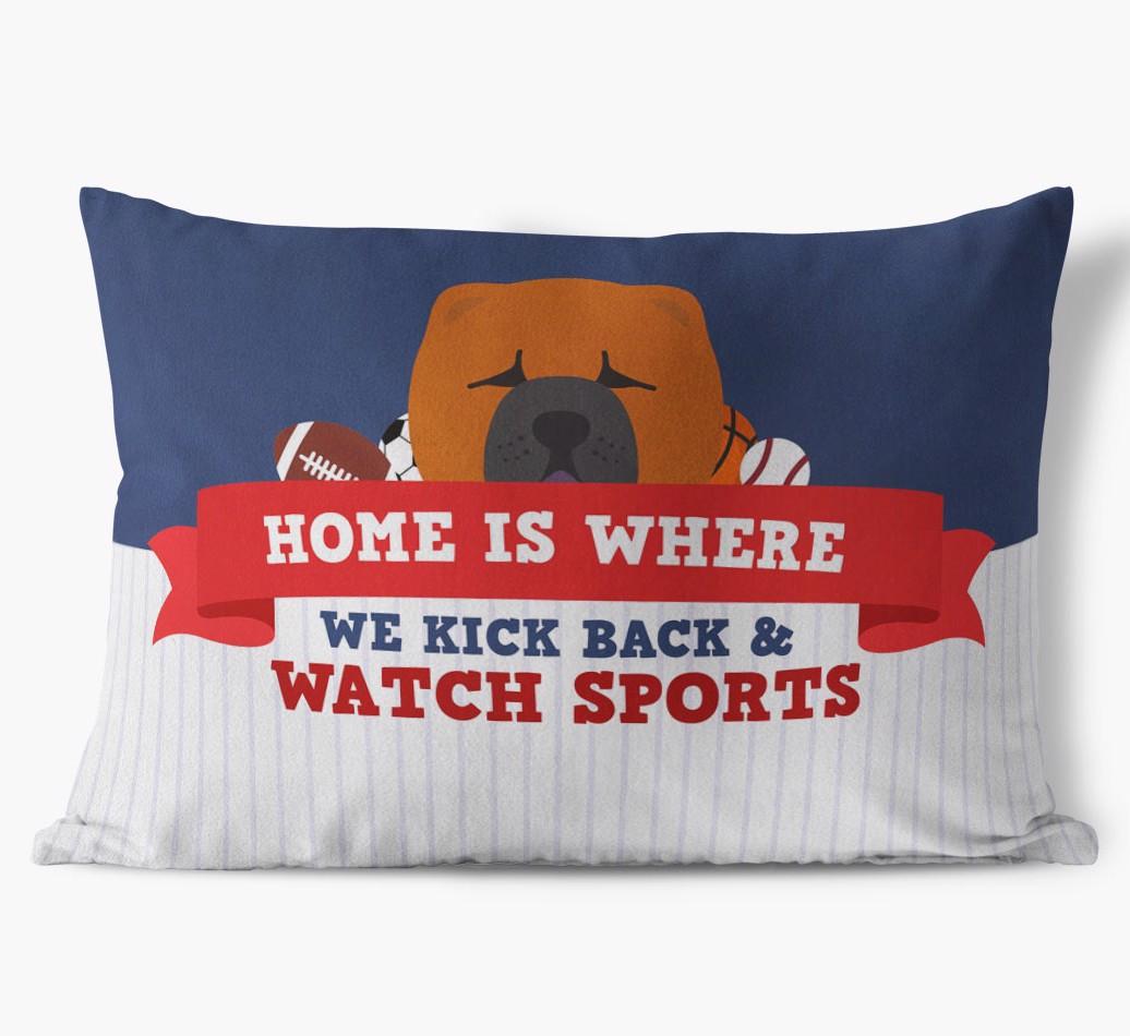 Watching Sports: Personalized {breedFullName} Soft Touch Pillow