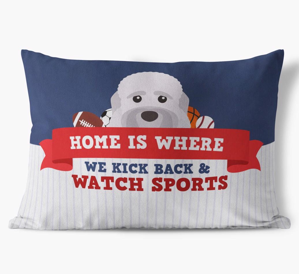 Watching Sports: Personalized {breedFullName} Soft Touch Pillow