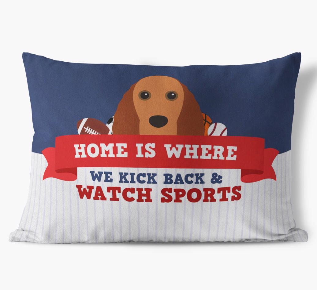 Watching Sports: Personalized {breedFullName} Soft Touch Pillow