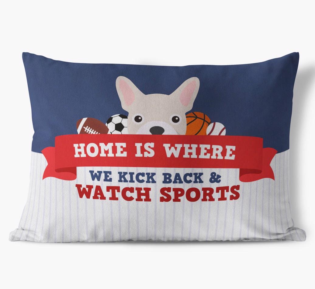 Watching Sports: Personalised {breedFullName} Cushion