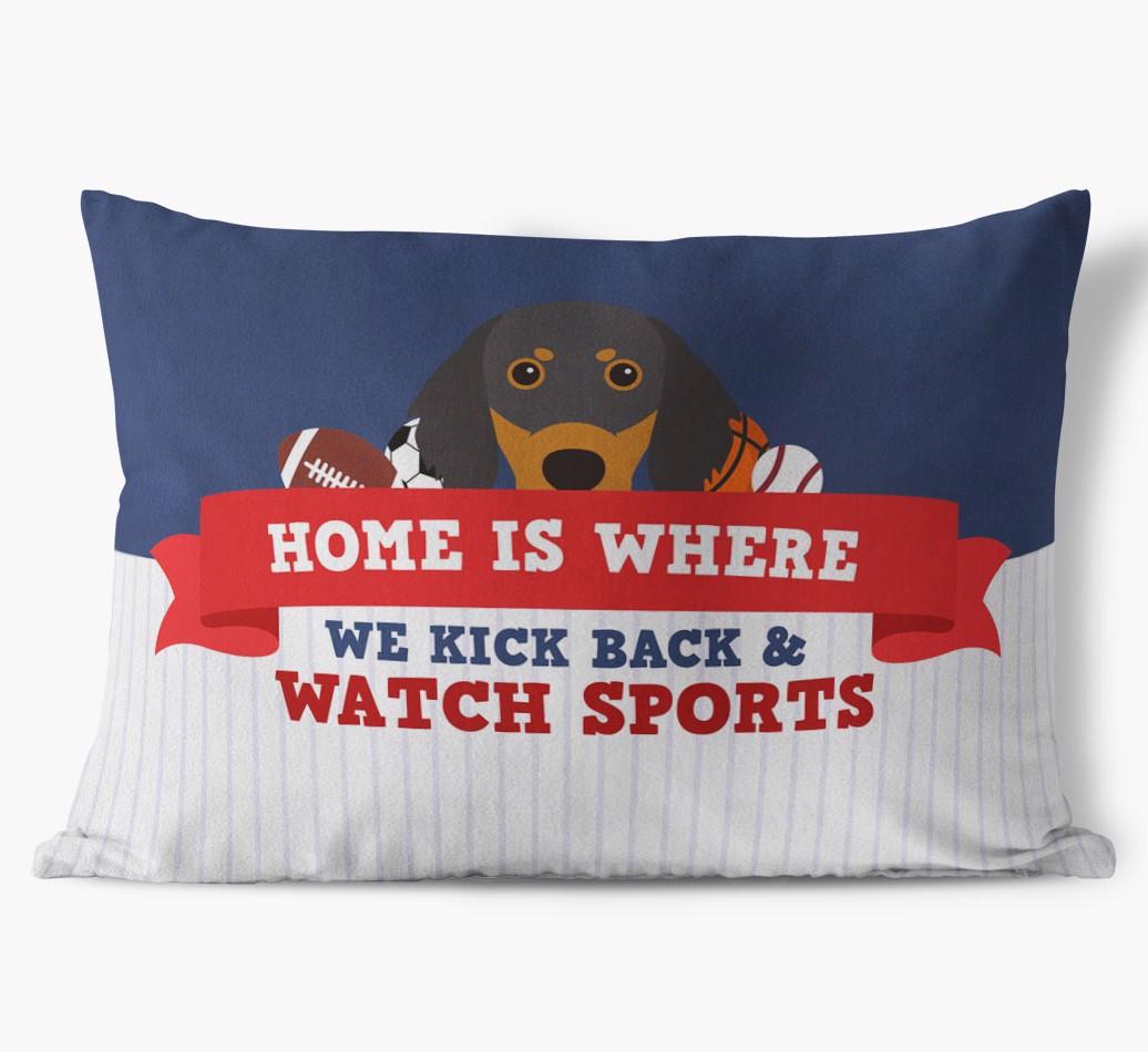 Watching Sports: Personalized {breedFullName} Soft Touch Pillow