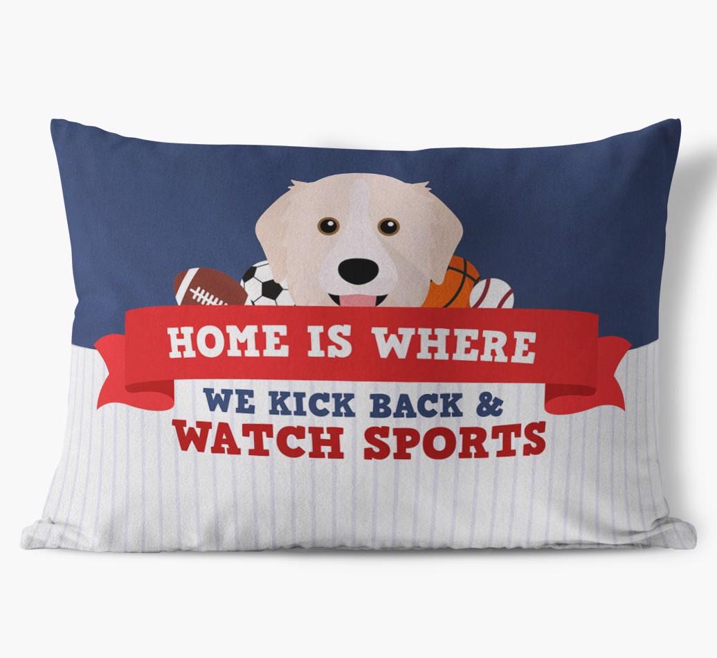 Watching Sports: Personalized {breedFullName} Soft Touch Pillow