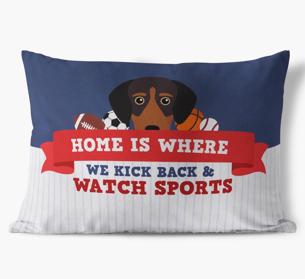 Watching Sports: Personalized {breedFullName} Soft Touch Pillow