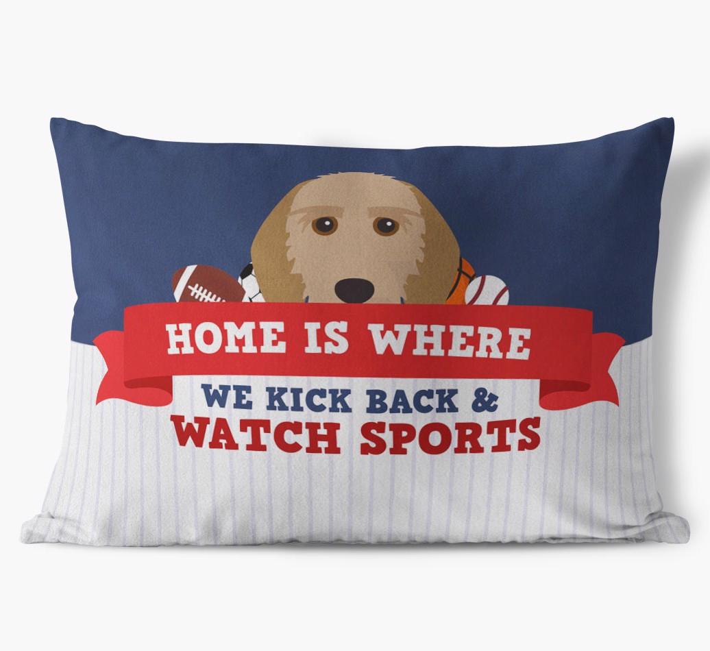 Watching Sports: Personalized {breedFullName} Soft Touch Pillow