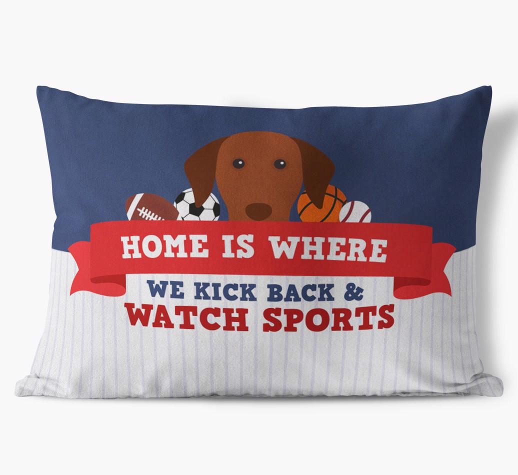 Watching Sports: Personalised {breedFullName} Cushion