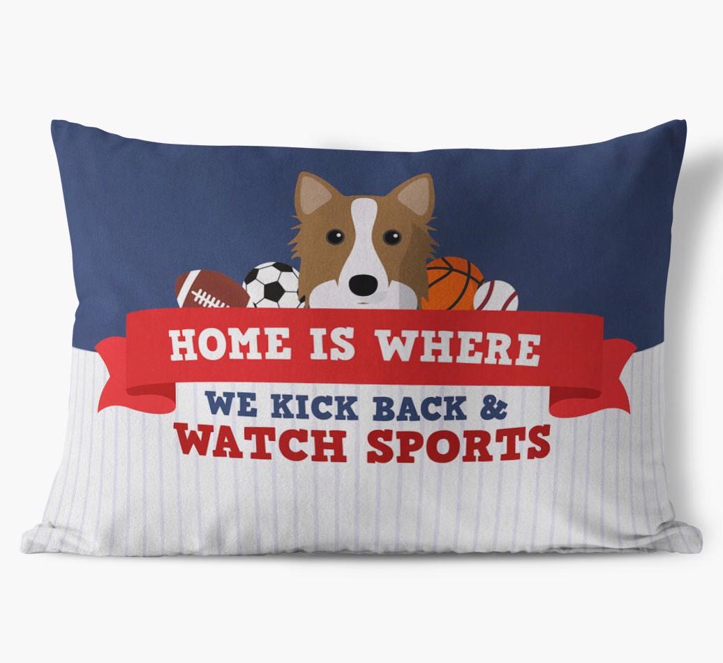 Watching Sports: Personalized {breedFullName} Soft Touch Pillow