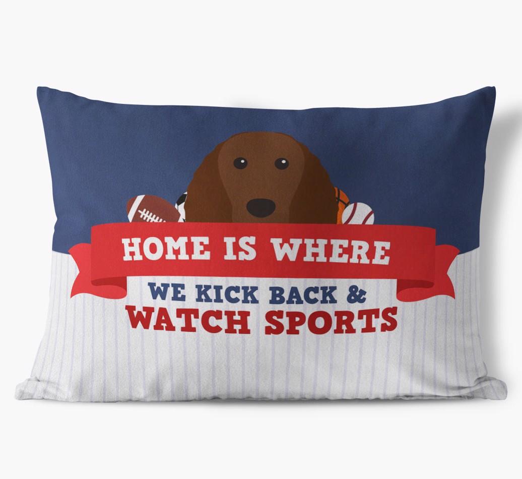 Watching Sports: Personalized {breedFullName} Soft Touch Pillow