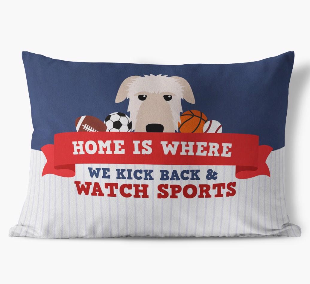 Watching Sports: Personalized {breedFullName} Soft Touch Pillow