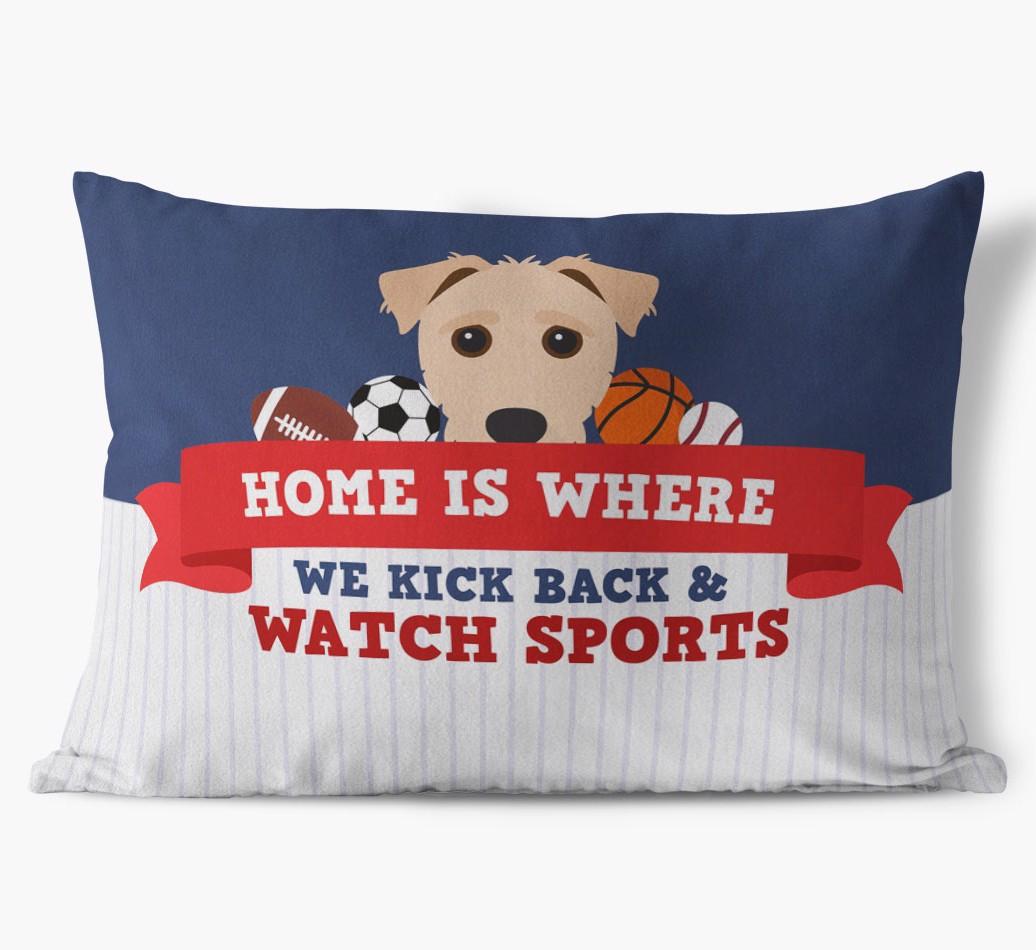 Watching Sports: Personalized {breedFullName} Soft Touch Pillow