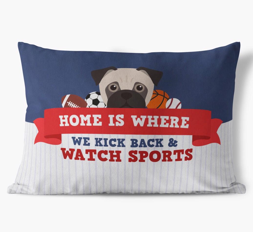 Watching Sports: Personalized {breedFullName} Soft Touch Pillow
