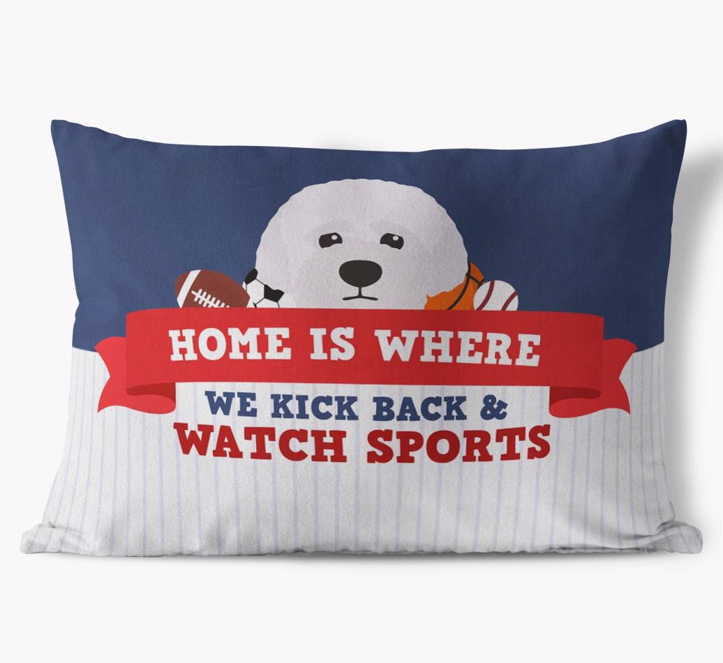 Watching Sports: Personalized {breedFullName} Soft Touch Pillow