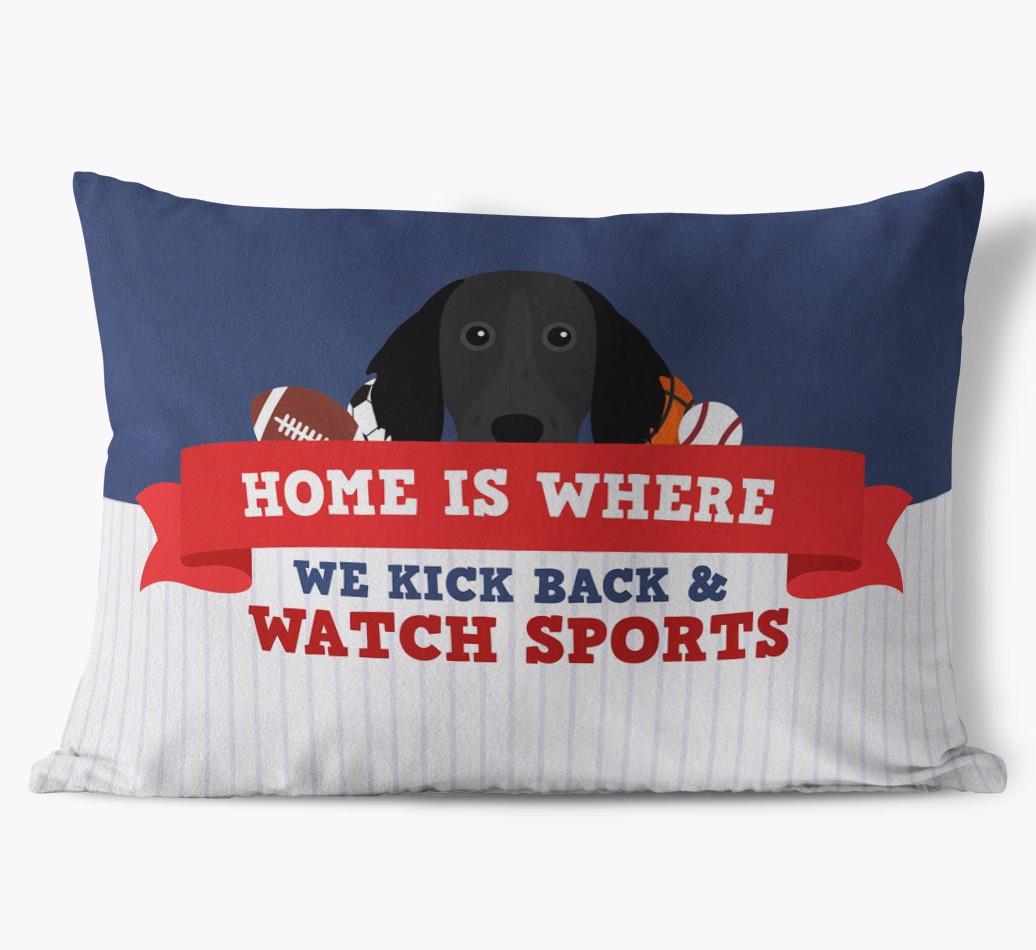 Watching Sports: Personalized {breedFullName} Soft Touch Pillow
